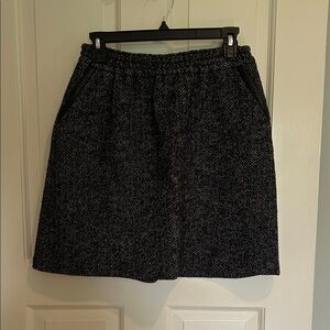 Classic Black and Gray Women's Herringbone Mini Skirt